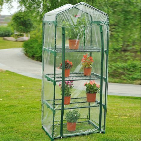Telo di copertura in PVC per serra - Telo di ricambio per mini serra da giardino per uso interno o esterno (supporto in ferro non incluso) 69x49x155 cm (1/5)