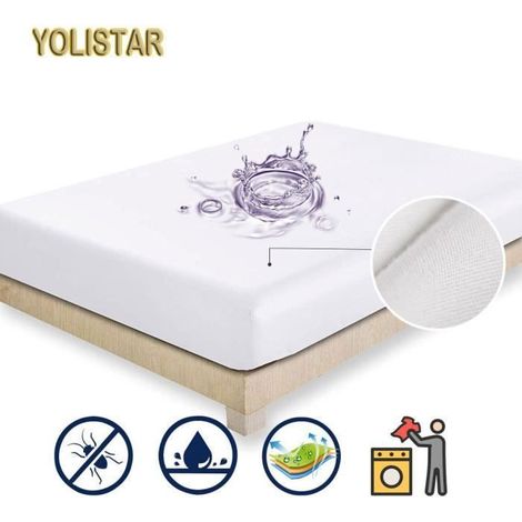 Protège matelas 160x200-30cm Alèse Imperméable et Micro Respirante Souple et Silencieux (1/4)