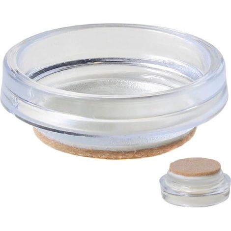 24 de Castor Coupes Meubles de protection pour planchers glisse Clear + feutre 44mm (1/2)
