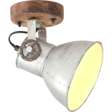 vidaXL Lámparas de pared/techo industrial 2 uds plateada 20x25 cm E27 (1/2)
