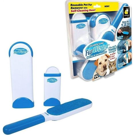 Hurricane Fur Wizard Pet Fur&Lint Remover Travel Size Clean Brusher (1/4)