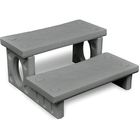 vidaXL Escalones para bañera de hiromasaje gris (1/4)