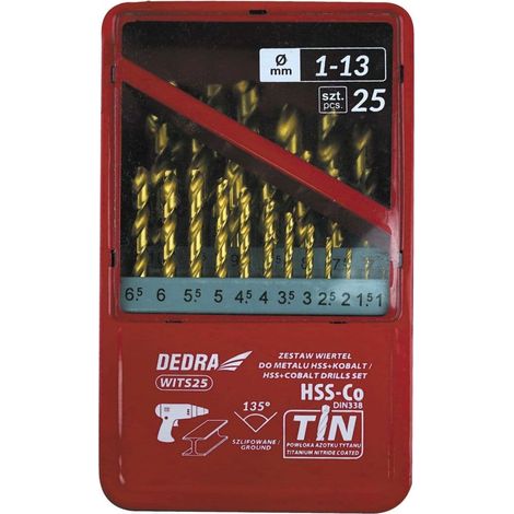 Dedra WITS25 kit 25 forets acier cobalt nitrure titane