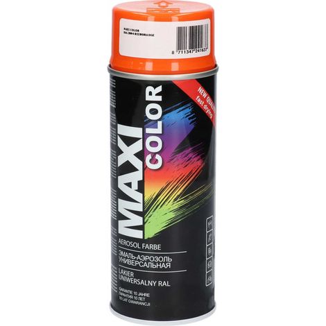 BARNIZ ACRÍLICO NARANJA BRILLO MAXI COLOR RAL 2004 400ml SPRAY MOTIP (1/3)