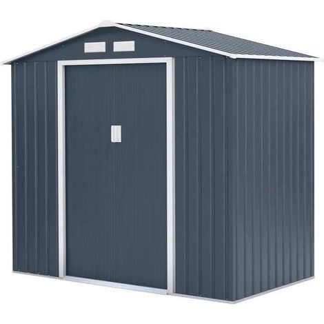 Metallgartenhaus 2,71 m² - 213 x 127 x 195 cm - Ankerkit inklusive - Grau - Youdoit
