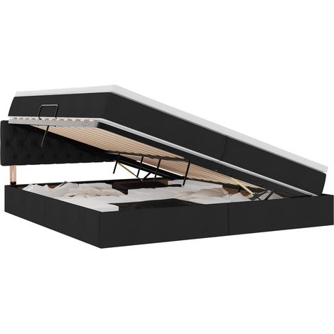 Maison Exclusive - LED-Speicherbett mit Matratze Schwarz 200 x 20