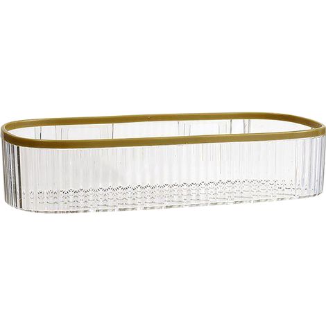 Organisateur mural en plastique transparent blanc adhésif, sans perçage, pour salle de bain, cuisine et salon. (1/5)
