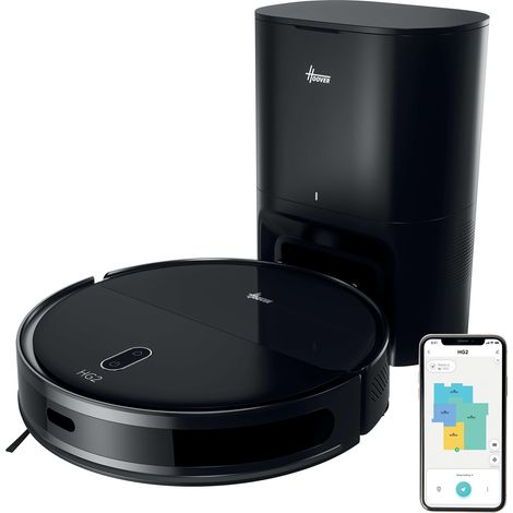 Hoover HG2 Robot Aspirapolvere e Lavapavimenti Hydro Pro, Ultra-Sottile, 5000Pa, Pulizia sotto i Mobili, Navigazione Laser, 160 Minuti di Autonomia, Svuotamento Automatico della Polvere [HG2Z50HP]