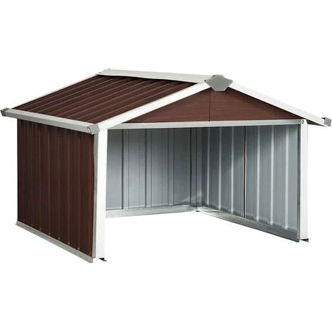 Housse de protection pour robot de jardin, dimensions 92x97x63 cm, acier galvanisé, marron. (1/5)