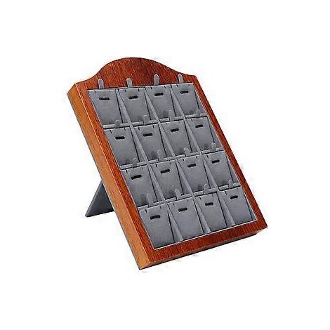 Stilvoller Ohrringständer aus Holz, Schmuckhalter, Schmuckorganizer aus Holz für Zuhause, Büro und Einzelhandelsgeschäfte, Grau (Grau)