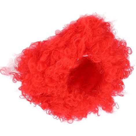Perruque de fête colorée innovante pour adulte, accessoire de coiffure original pour Halloween, cirque, football, rouge (1/5)