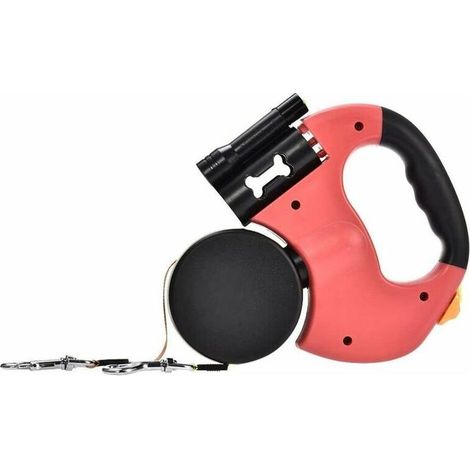 VURAHOME - Laisse Double pour Chien, Laisse Rétractable pour Chien Double Laisse pour Deux Chiens Laisse pour Chien 2 Chiens Double Laisse pour Chiens sans enchevêtrement Laisse pour Chien 2 Chiens