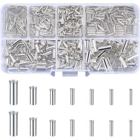 Cosses Électriques À Sertir Non Isolées - Cuivre Étamé - Pour Câbles 0,5 À 6,0 Mm² - Kit De 650 Pièces (1/5)