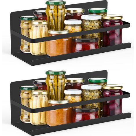 étagère à épices Magnétique pour Frigo - 2 Porte-épices étagère de Cuisine Aimantée, étagères Cuisine sans Percage Idéal pour Réfrigérateur et Surfaces Métalliques