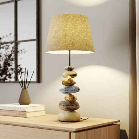 [GEBRAUCHT] B-Ware Euluna Tischlampe Vera Tischleuchte Nachttischlampe Lampe Leuchte Stoffschirm
