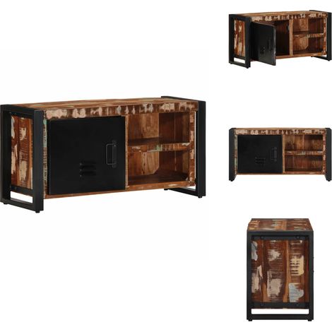 Meuble TV 80x30x40 cm bois de récupération massif - Meuble TV - Meubles TV - Banc Tv - Buffet Tv (1/5)