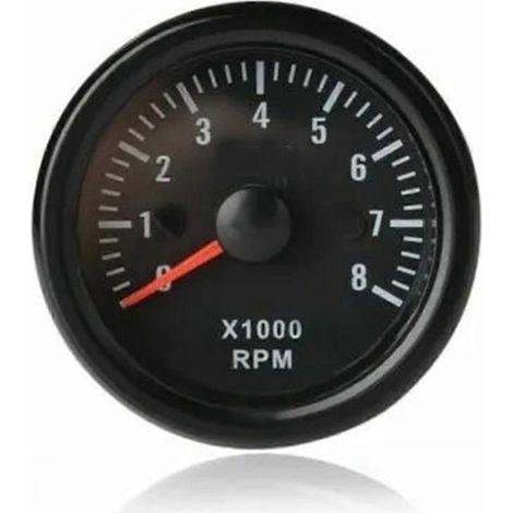 Tachimetro elettrico da 52 mm 0-8000 giri/min, tachimetro da 2 pollici per motori a benzina a 2, 3, 4, 5, 6 e 8 cilindri per auto, barche e yacht. (1/5)
