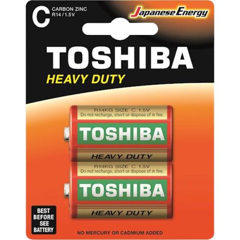 Batterie Toshiba Heavy Duty Zinco-Carbon R14, 2 pezzi (1/3)