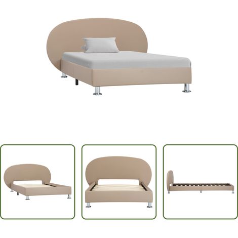 Kunstlederbett - Bettgestell Cappuccino-Braun Kunstleder 100x200 cm (1/5)