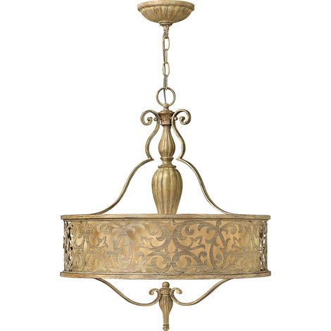 Lampadario Contemporaneo Carabel Acciaio Beige Champagne Vetro 3 Luci E27 (1/4)