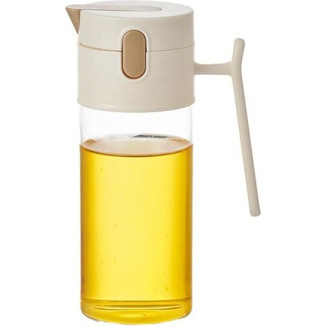 Bottiglia per olio in vetro multifunzionale, grande bottiglia per olio in vetro, design staccabile, facile da pulire, robusta e durevole, ideale per cucinare all'aperto e barbecue. (1/4)