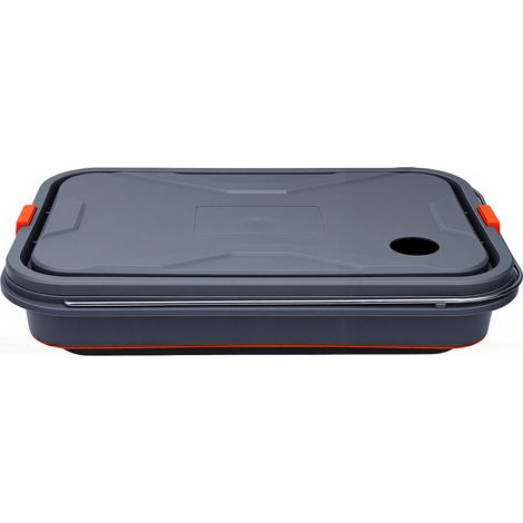 Seau de lavage pliable de 5,8 gallons 22 L avec bouchon de vidange et sortie d'eau extérieure pour lavage de voiture Camping bain d'animaux Orange (1/5)