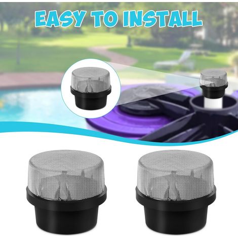 Lot de 2 capuchons de filtre de purge d'air 190106Z en acier inoxydable - Bonne étanchéité - Compatible avec les filtres Pentair, EasyClean DE et Quad DE