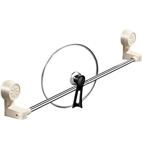 Barre porte-serviette rétractable à ventouse pour serviette de bain (1/5)