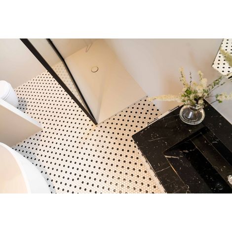 Mosaïque ART FACTORY DOTS hexagone 2.6x2.2cm Satiné boite de 1 m2 Satiné boite de 1 m2 - Mosaïque Hexagone 2.6x2.2 cm Noir et Blanc - boîte de 1 m2 - (1/5)