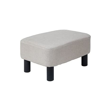 Repose-Pieds rembourré en Bois Ottoman Pouf en Lin Bas Tabouret de canapé en Tissu rectangulaire Petite Maison Salon Chambre avec siège, Couleur Unie (1/5)