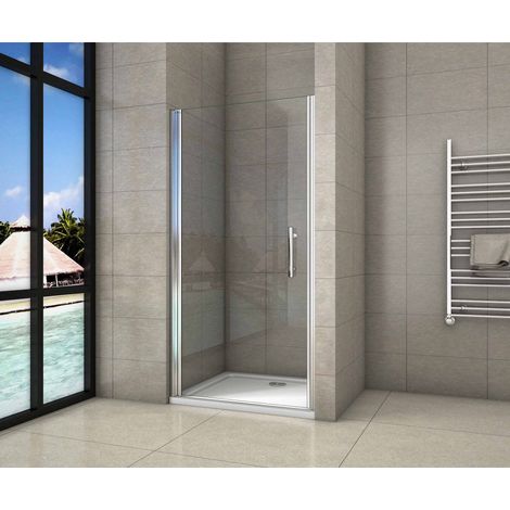 AICA porte de douche pivotante 100x180cm en 5mm verre anticalcaire porte de douche Hauteur 180cm Installation en niche