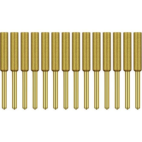 Affûteuse de tronçonneuse 12 pièces roues d'affûtage de diamant de titane, accessoires de chaîne d'affûteuse de chaîne d'huile Or 4.8mm