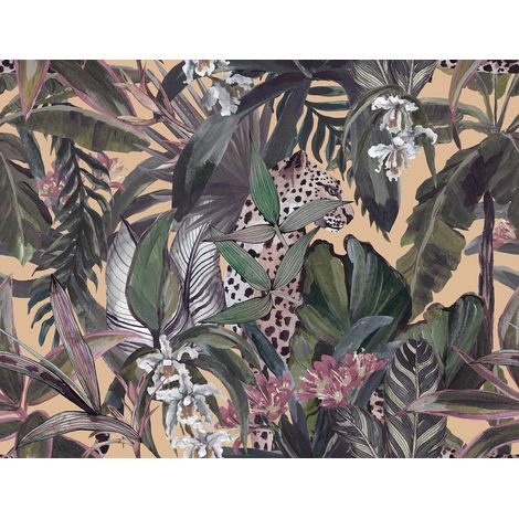 Papier peint panoramique - Jungle Léopard - 130 cm x 100 cm (1/2)