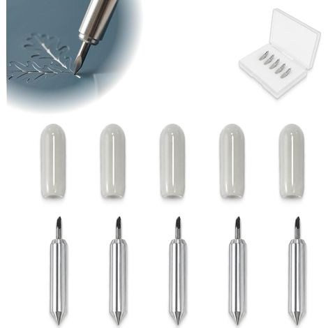 5pcs 45° Tungsten Steel Cutting Blades Replacement Plotter Blades Compatible with Joy, Precise Blades for Vinyl Paper Film Fabric Scrapbooking DIY Cutting Machine (1/5)