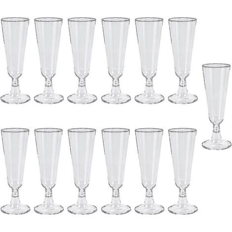 Lot de 60 verres à champagne jetables en plastique rigide de 150 ml, verres à vin rouge, gobelets pour fêtes et festivals. (1/5)