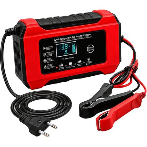 Chargeur Batterie Voiture et Moto 12V 6A avec Écran LCD Fonction Réparation Batteries Plomb-Acide Gel SLA AGM Wet, Intelligent Automatique Mainteneur de Charge, Fonction de Réparation par Impulsion (1/5)