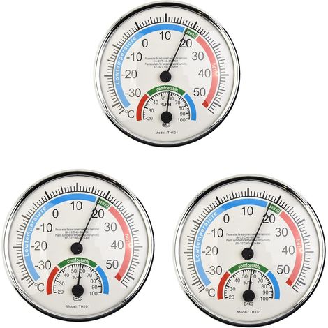Lot de 3/6/9 thermomètres hygromètre 2 en 1 pour intérieur et extérieur, Appareil de Mesure de température et d'humidité sans Fil, hygromètre analogique pour intérieur, (1/5)