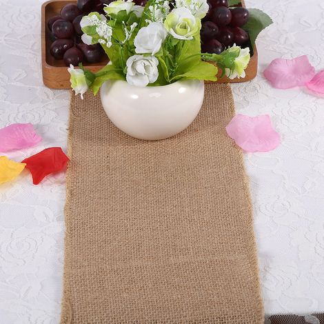 Ruban en toile de jute naturelle, set de table rustique, décoration mariage, artisanat, chaise, maison, fête, 15x200 cm (1/5)