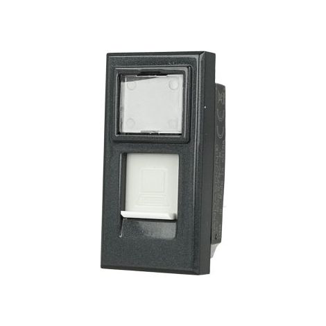 Presa Dati RJ45 CAT6 Nero Con Coperchio Compatibile Bticino Axolute SD29790-6 (1/2)