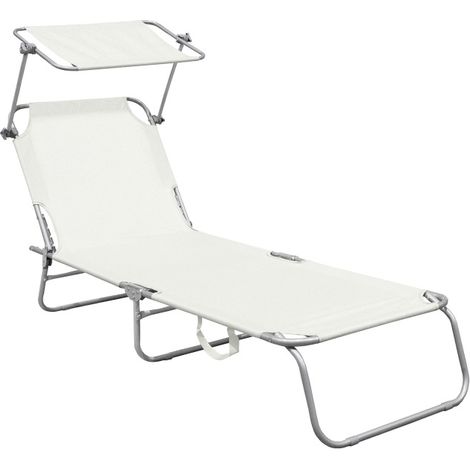 Linder Exclusiv Tumbona de jardín con dosel Beige (1/4)