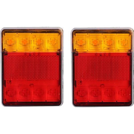 12V Paire feux arrière LED petit feux avec 3 fonctions pour camion camionnette van lumière mince 16 LED Feu Arrière Ensemble (1/5)