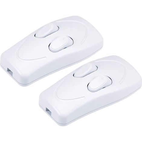 Interrupteur à bascule double pour lampe, 2 pièces, 250 V CA, 1 A, blanc, en ligne
