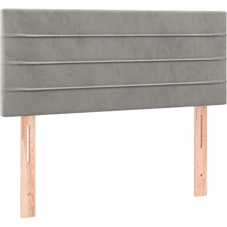 Testiera letto accessorio camera da letto mobile LED 90 x 5 x 78/88 cm tessuto in velluto grigio chiaro TDL0201232