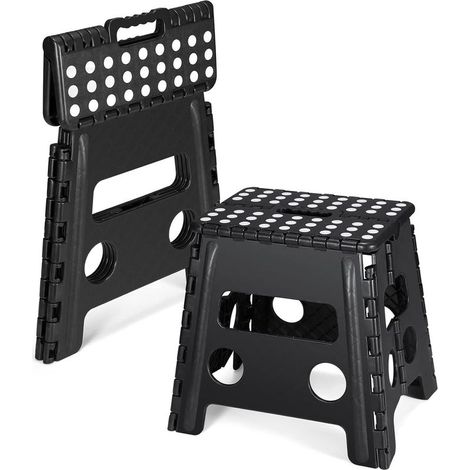 Tabouret pliant de 13 pouces (environ 33,0 cm), tabouret solide pour adultes et enfants, petit repose-pieds, marchepied léger pliable pour tout-petits, adapté pour cuisine et salle de bain, supporte j (1/5)