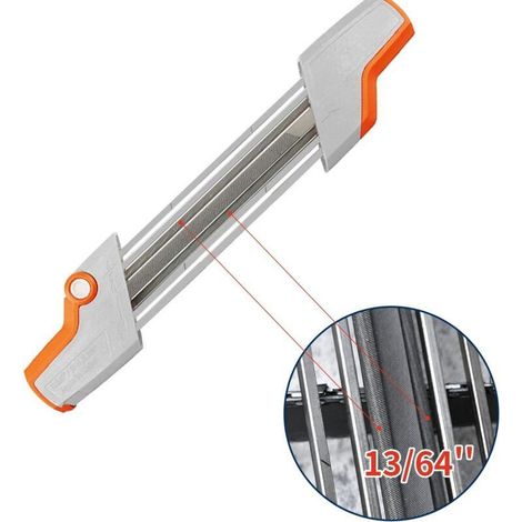2pcs Affûteuse pour tronçonneuse Porte-lime 2 en 1 pour chaîne de tronçonneuse 3/8" P Ø 4,0 mm (1/5)