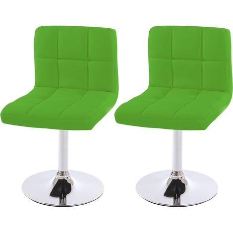 [NON UTILIZZATO] Set 2x sedie lounge girevole elegante imbottita Kavala ecopelle 44x43x76cm verde
