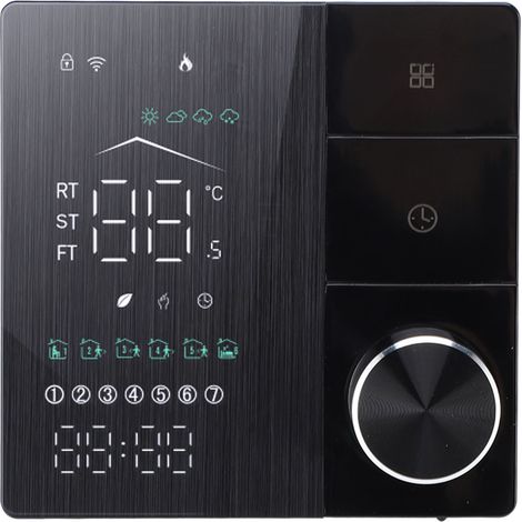 Thermostat connecté chauffage élec IA économie énergie programmable App maison bureau magasin 95V-240V (1/5)