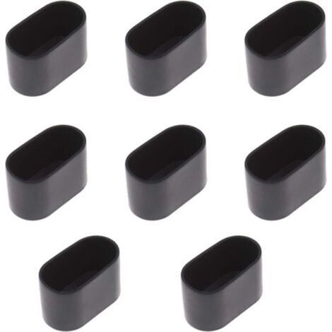 Lot de 8 embouts ovales pour pieds de table et chaises, revêtement en caoutchouc souple anti-rayures – 40 x 20 mm (noir) (1/5)