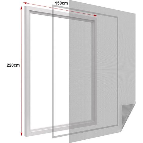 Zanzariera finestra adesiva nera, rete lavabile, 150x220 cm, con velcro (1/3)