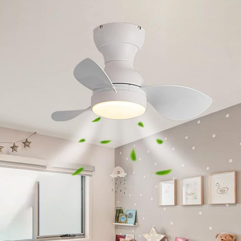Ventilateur de plafond avec lumière, 3 températures de couleur, minuterie, 6 vitesses de ventilation, plafonnier avec télécommande (56 cm) (1/5)